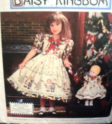 7282 DK TIE FLARE EMPIRE DRESS, SLIP, 17'' DOLL DRESS PATTERN 3-6